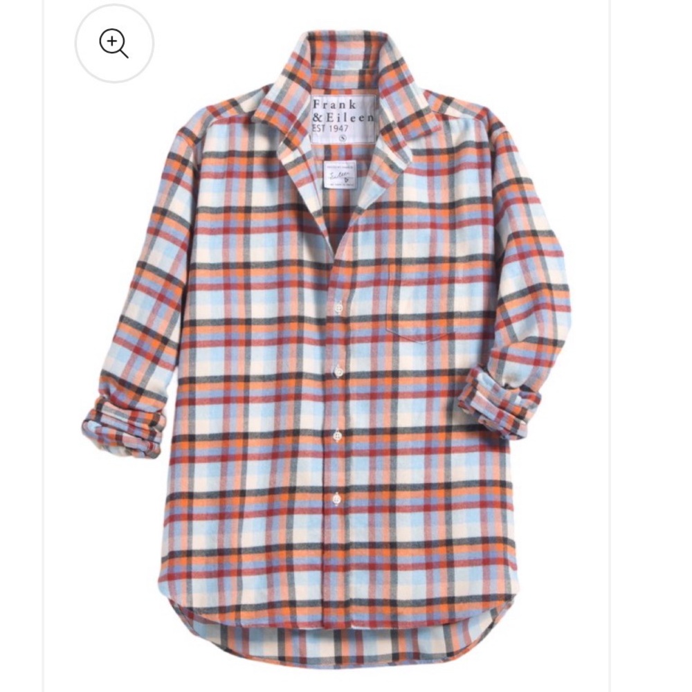 Frank & Eileen relaxed‎ cotton flannel plaid button up shirt EUC size small
